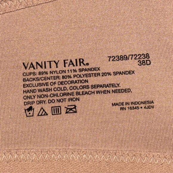 VANITY FAIR multi-function bra- size 38D - Picture 8 of 9